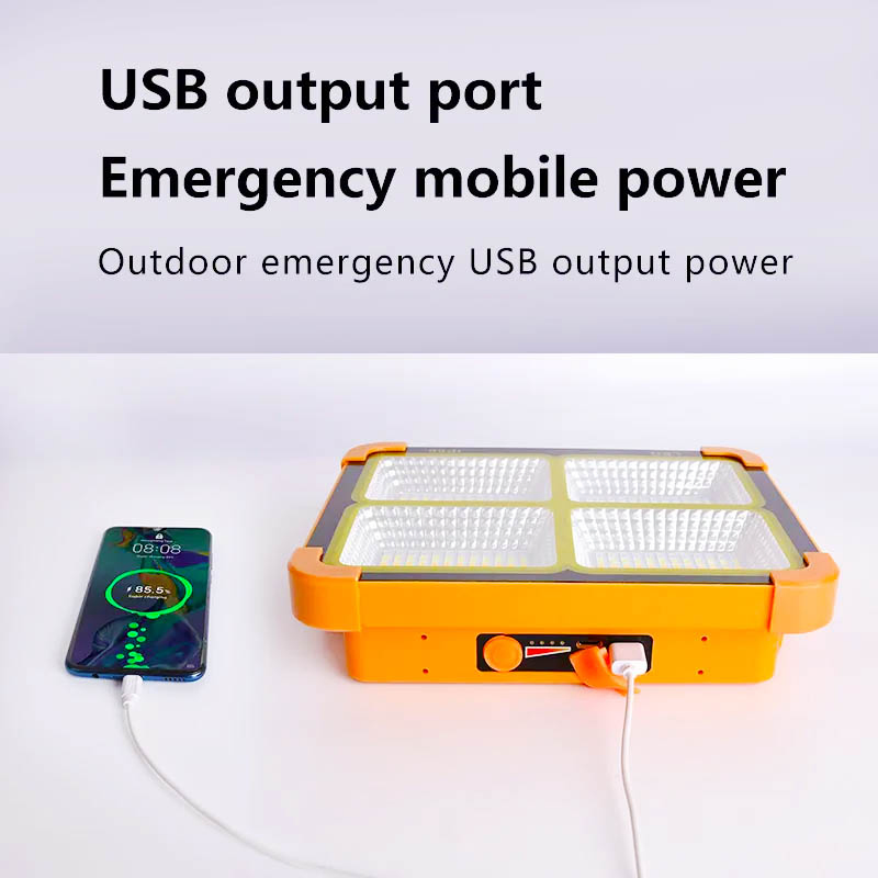 Outdoor Camping Lamp USB Portable Rechargeable LED Integrated Solar Flood Light
