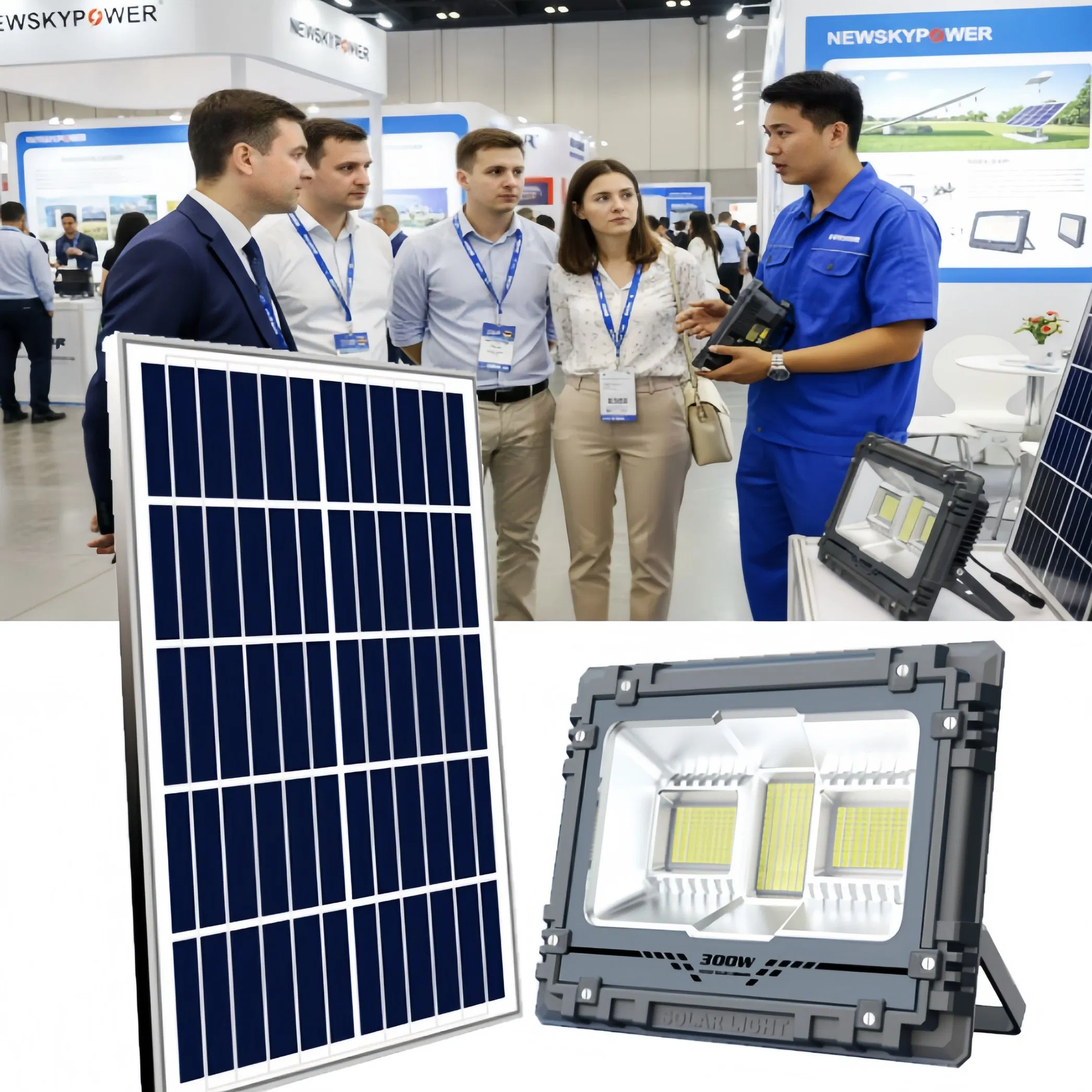 Commercial Long Lasting Solar Floodlight Mj-Aw 60W 100W 200W 300W 400W 800W Warehouse Yard Stadium