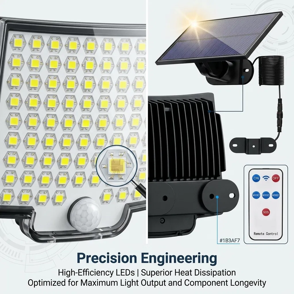 Solar Powered Motion Sensor Security Flood Light