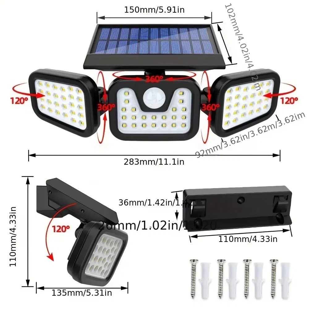 Solar LED Floodlight with Outdoor Motion Sensor Technology
