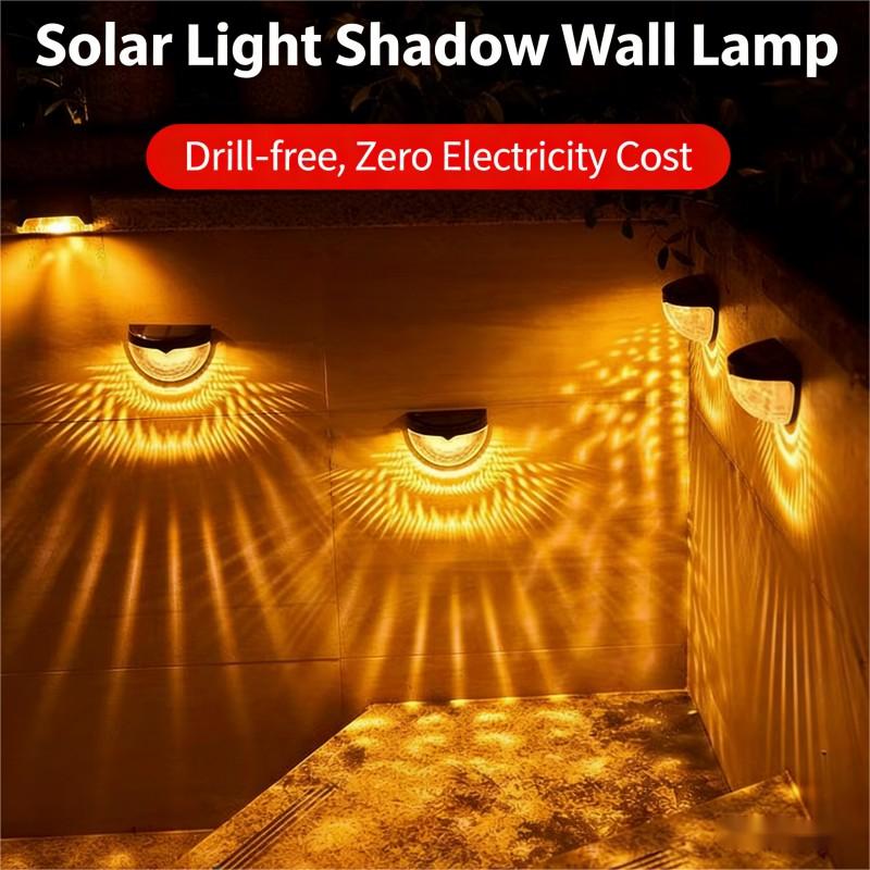 Outdoor Solar LED Flood Lights for Courtyard Balcony Garden Wall Decorations Semi-Circle Atmosphere IP55 Battery-Powered