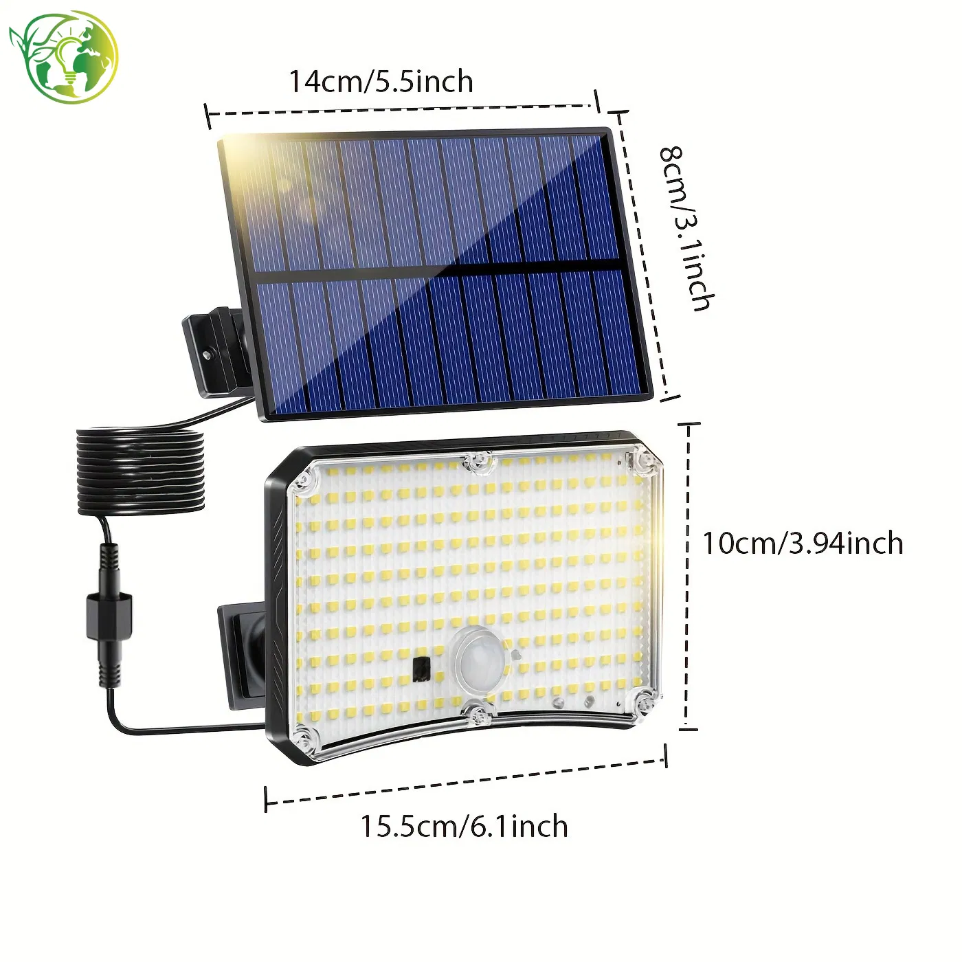 Energy-Saving Adjustable Angle Floodlight for Landscape Design Solar Spotlight with 0-180° Tilt