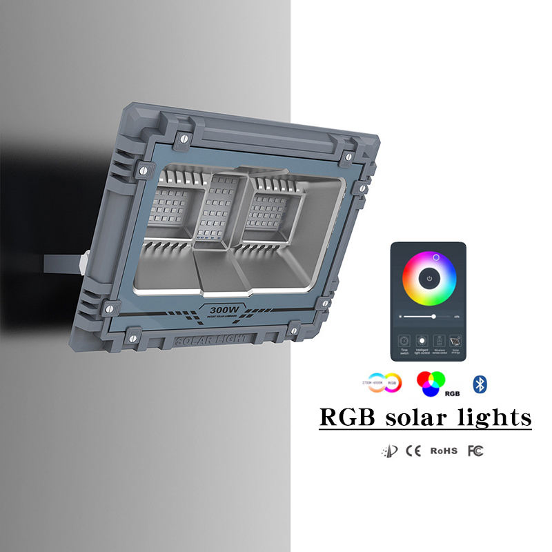 RGB Outdoor Yard Lawn Garden Solar Flood LED Light for Home/Commercial with Musical Rhythm, APP Remote Control