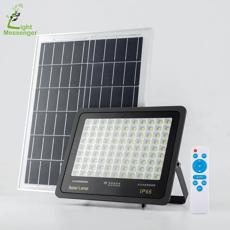 Light Messenger Best Sale Die Casting Aluminum Adjustable Angle Smart Remote Control Outdoor Garden Wall Light Solar Charging Courtyard LED Flood Light