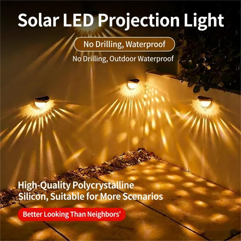 Outdoor Solar LED Flood Lights for Courtyard Balcony Garden Wall Decorations Semi-Circle Atmosphere IP55 Battery-Powered