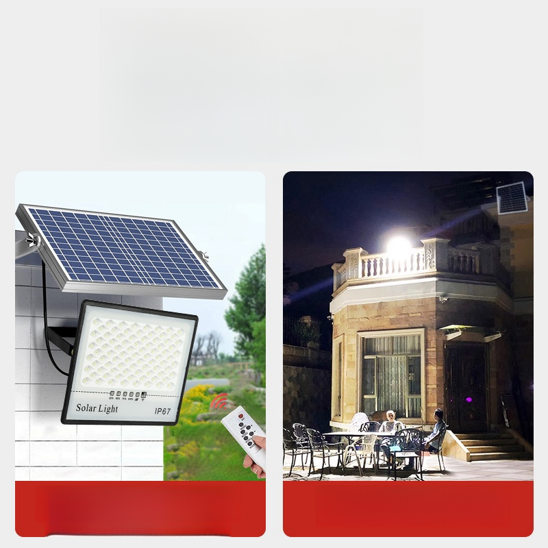 Remote Control Parking Lot Security Light Reflector Dusk to Dawn Garden Street LED 50W 100W 200W 300W Solar Flood Light