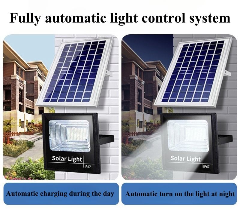 Solar Floodlight Waterproof LED Spotlight with Intelligent Sensor Emergency Solar Wall Light for Outdoor Yard Street Lighting