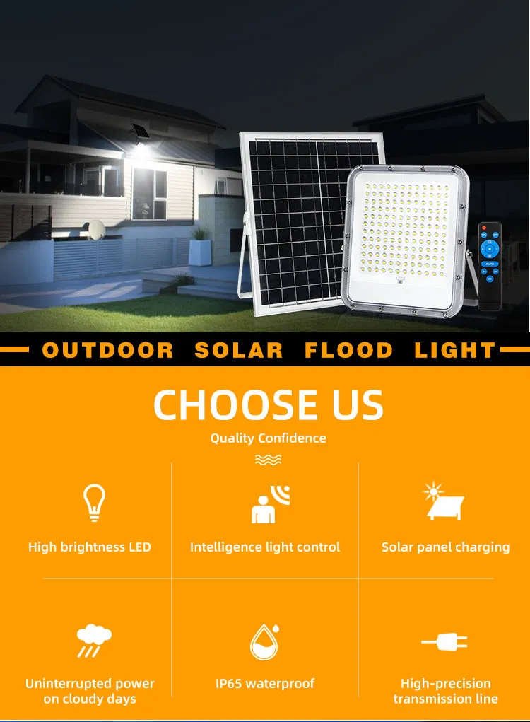 High-Power Solar Flood Light with Waterproof Design for Gardens