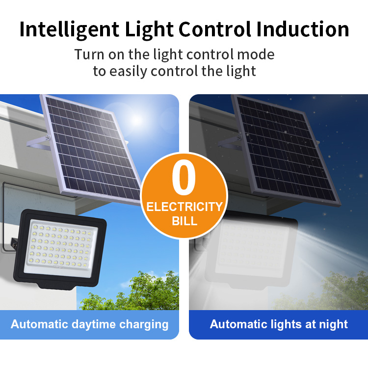 KCD Warm White Highlight ABS Stadium Motion Sensor Outdoor Security Waterproof LED 400w 500w 1000w 2000w Solar Flood Light
