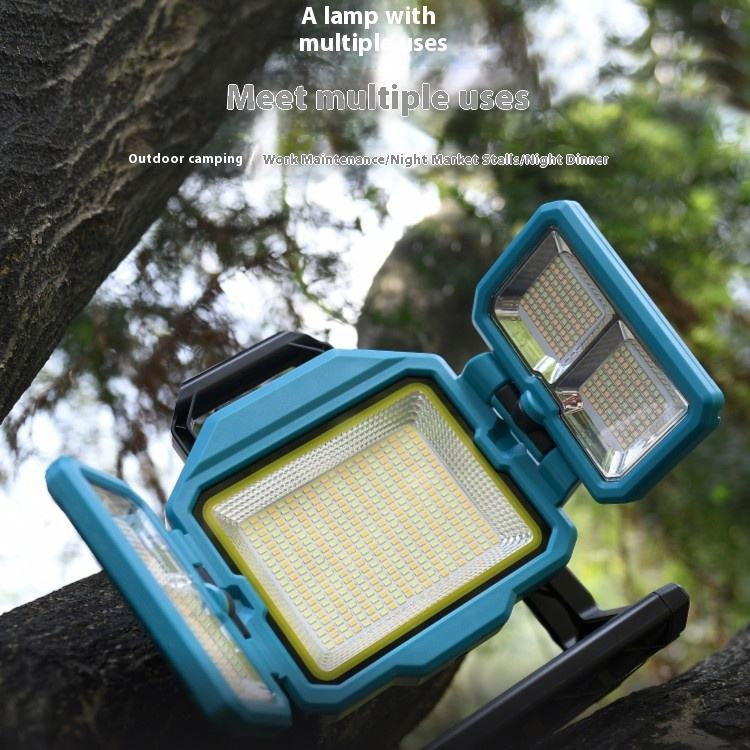 Popular Cross-Border Multi-Functional LED Solar Floodlight Folding Work Light for Outdoor Emergency Searchlight for Camping
