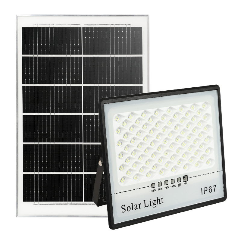 Remote Control Parking Lot Security Light Reflector Dusk to Dawn Garden Street LED 50W 100W 200W 300W Solar Flood Light