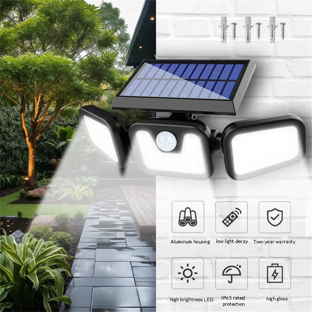 Solar LED Floodlight with Outdoor Motion Sensor Technology