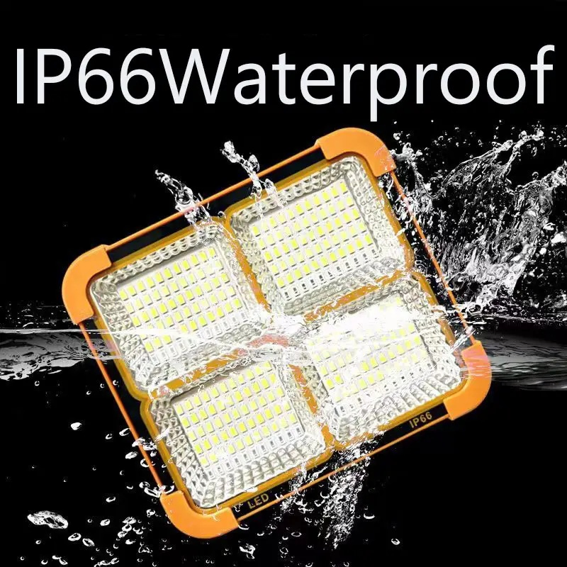Rechargeable IP65 60W 100W 200W Emergency Power Supply Solar Flood Light