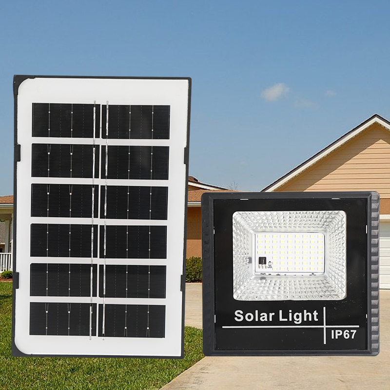 25W Solar Flood Lights with Remote Control Outdoor IP67 Waterproof Solar Powered Reflector Floodlight for Outdoor Garage Patio