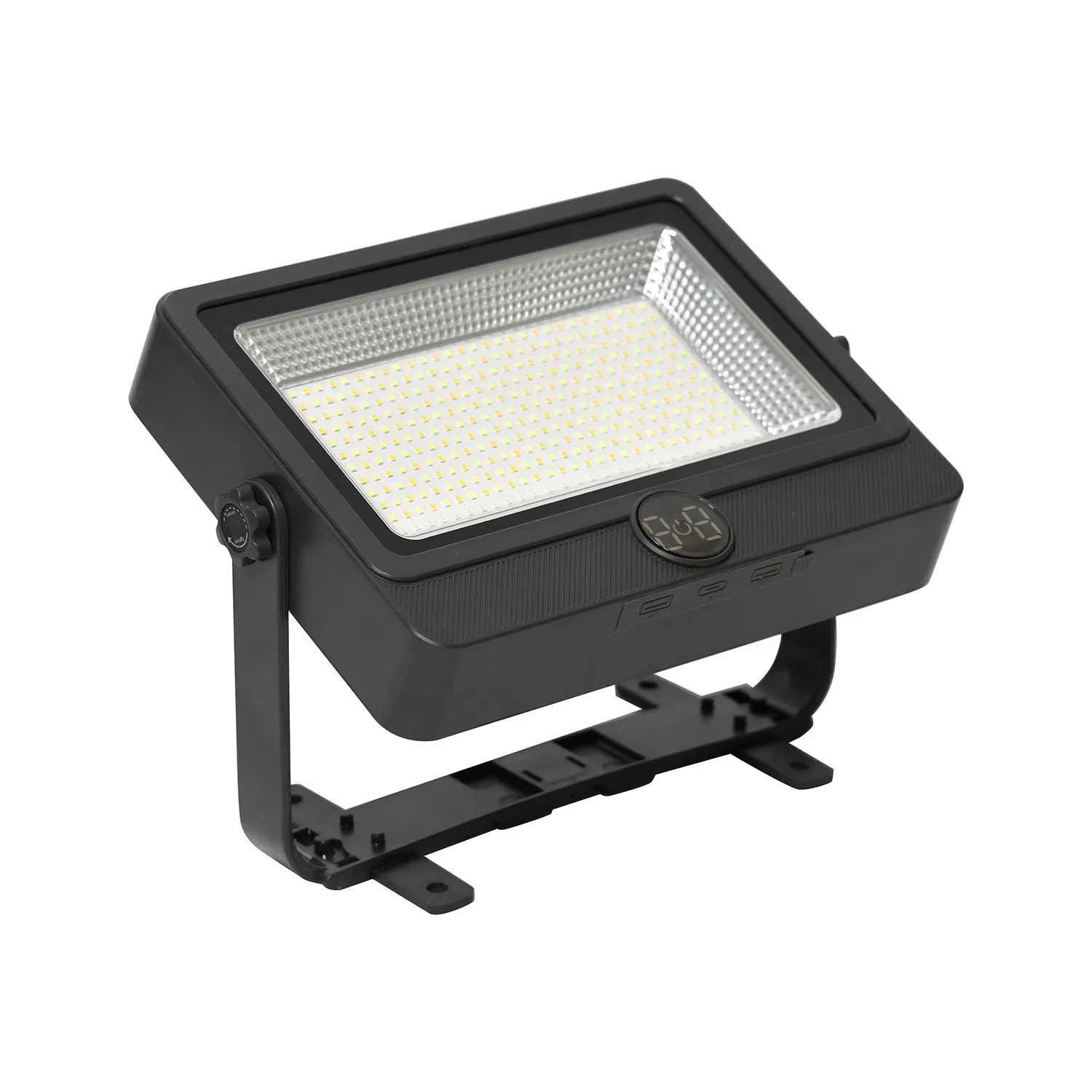 Adjustable Angle Floodlight Emergency LED RGBW Lamp with Solar Panel for Night Market Camping