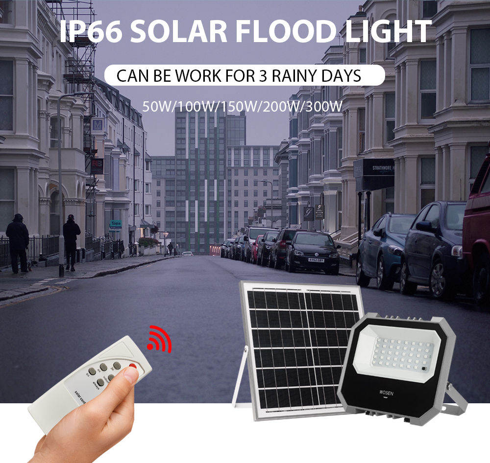 New Design All in One 60W Floodlight Photocell Control Portable Led 50 100 150 200W With Motion Sensor Solar Flood Light