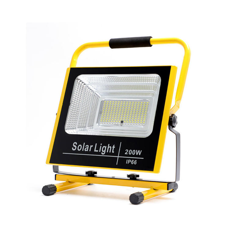 200W New Rechargeable Solar Flood Light Outdoor Portable LED Reflector Emergency Light Rechargeable Floodlight Construction Lamp