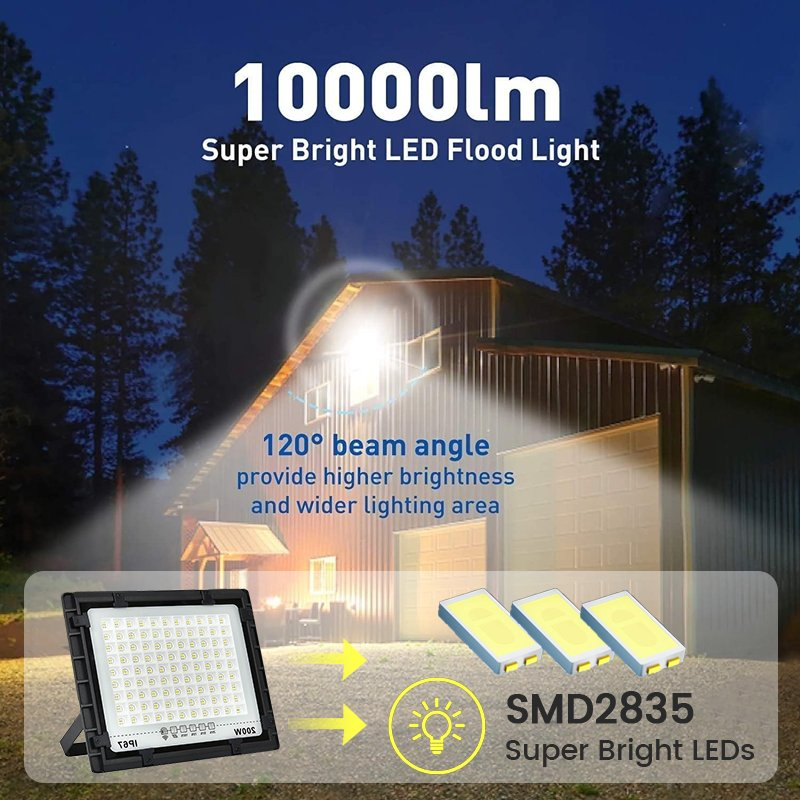Outdoor Wall Mounted Projector Light 200W 500W 1000W Waterproof Solar Flood Light LED