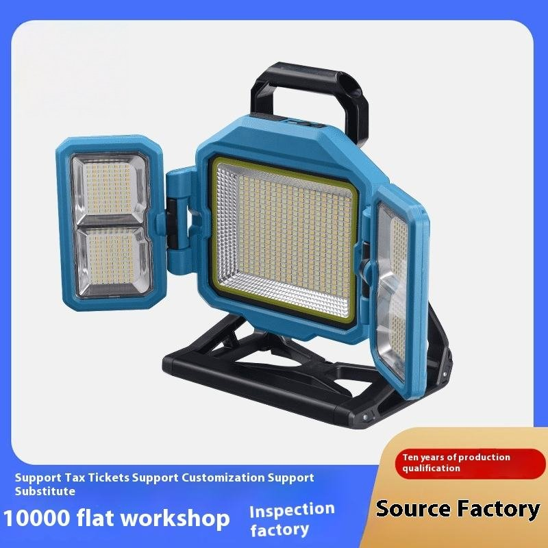 Popular Cross-Border Multi-Functional LED Solar Floodlight Folding Work Light for Outdoor Emergency Searchlight for Camping