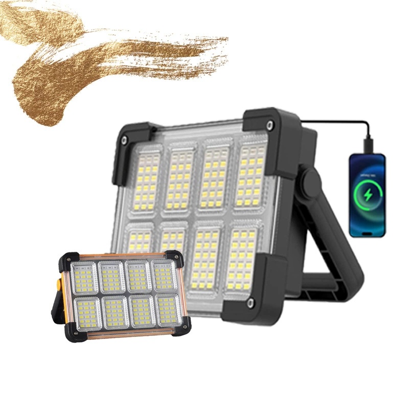 Hot Selling Solar Rechargeable LED Work Light Portable Flood Light IP66 Waterproof CRI90 CE Certified for Mechanic Camping
