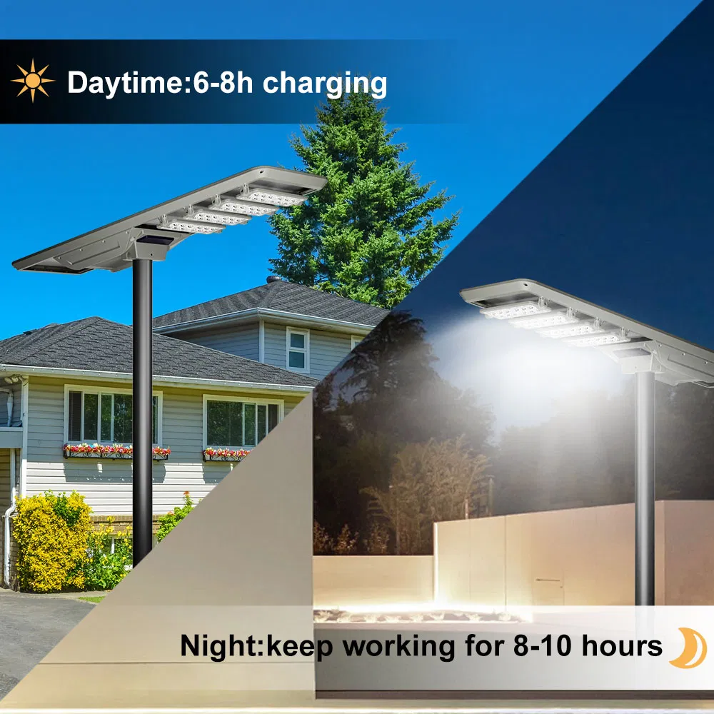 Smart Sensor Angle Adjustable Outdoor Waterproof IP65 Garden Security High Lumen Flood Wall Panel LED Lamp All in One Solar Street Light