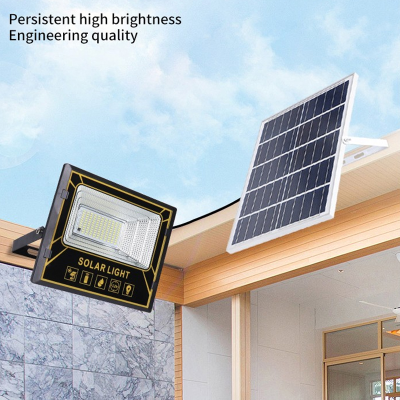 Energy Saving Solar LED Flood Light 100W ABS IP65 Waterproof Outdoor Remote Control Lighting for Road Industrial Stadium