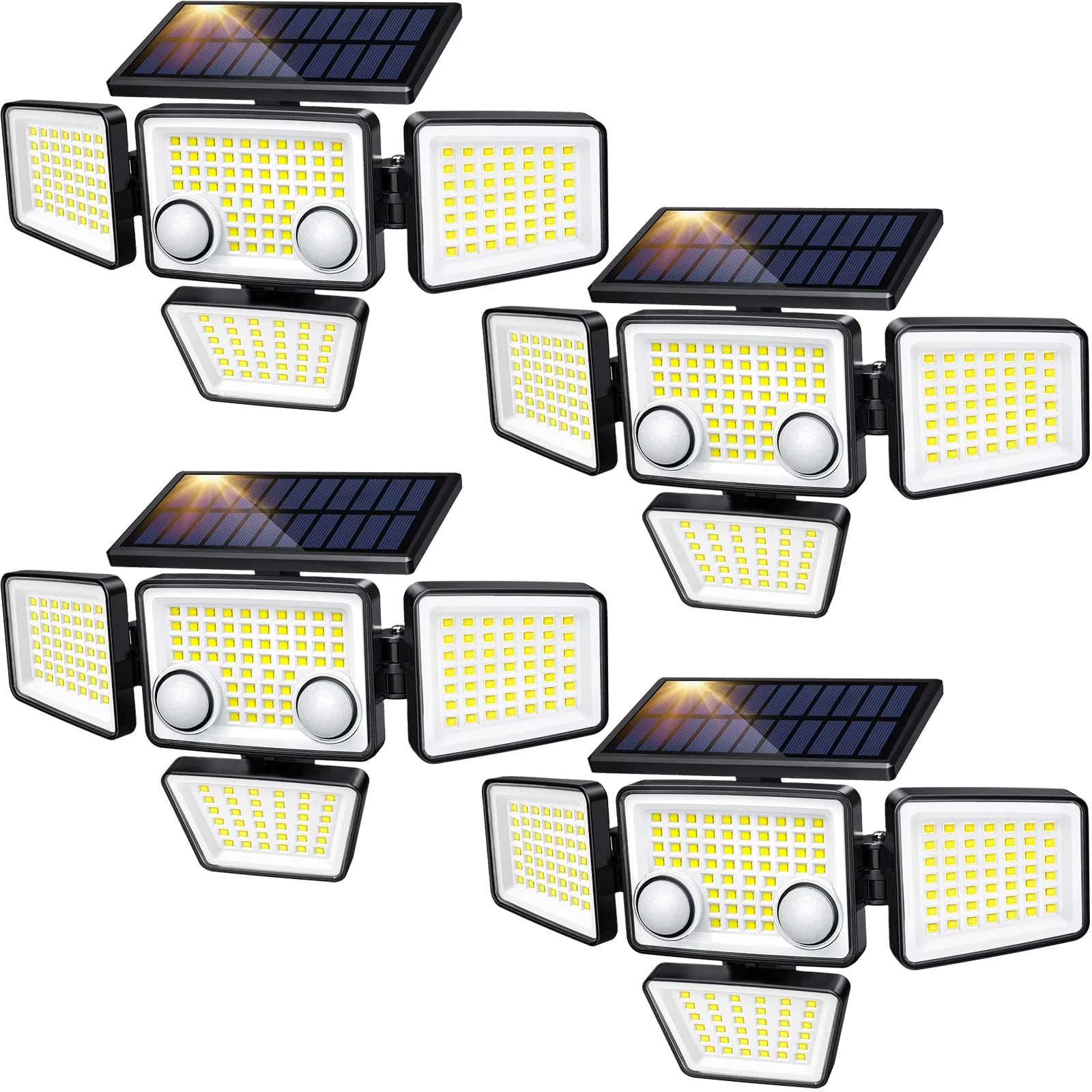 Solar Floodlight with Adjustable Angle Lighting up Decks