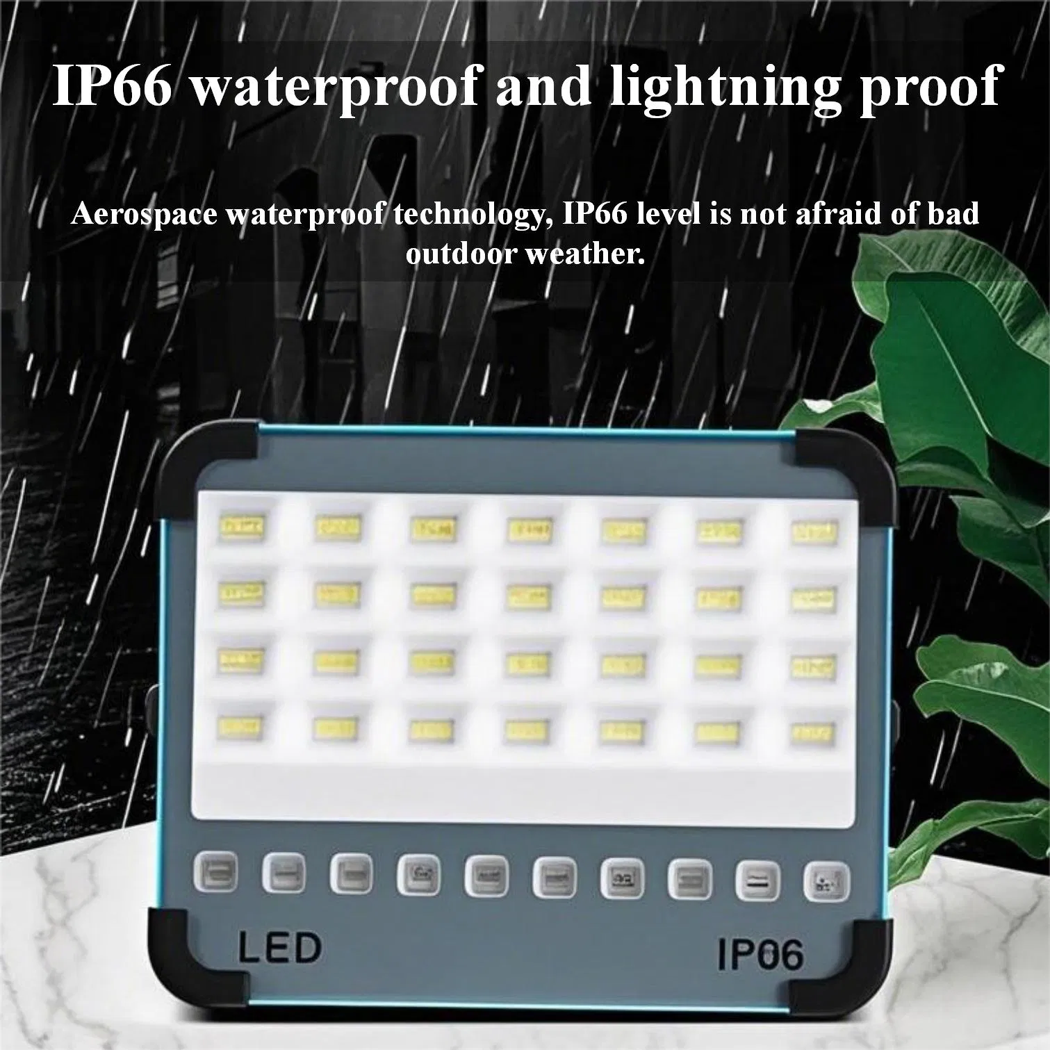 IP66 LED Spotlight Waterproof Projector 50W 100W 150W 200W Tunnel Stadium Tennis Court Light LED Floodlight All in One Solar Panel and Light Head