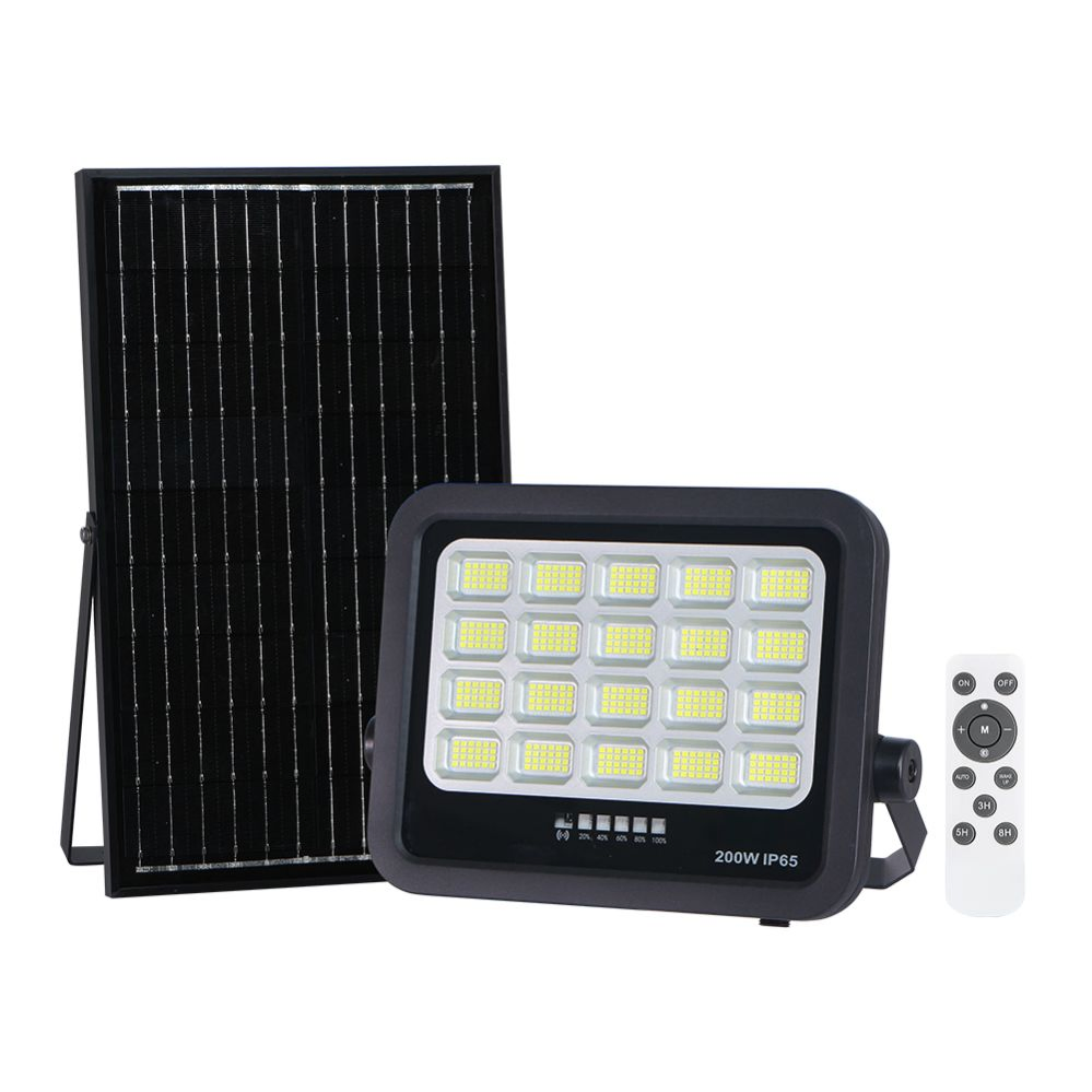Remote Control Rechargeable Solar LED Flood Light with Motion Sensor Outdoor Security