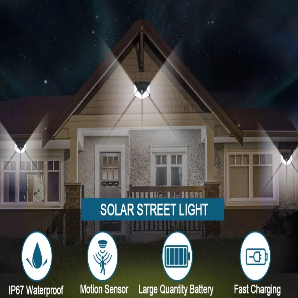 2023 New Waterproof Solar Motion Sensor Light Outdoor LED Garden Lights Outdoor Emergency Security Flood Light