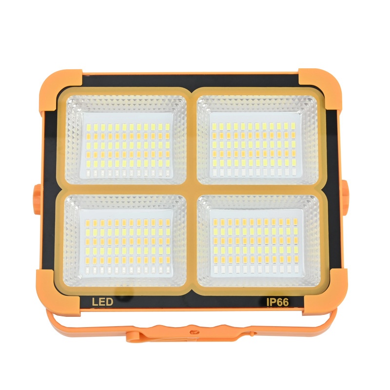 Solar-powered LED IP66 Portable Rechargeable Floodlight Outdoor Camping Light High-power Ultra-bright Emergency Lighting