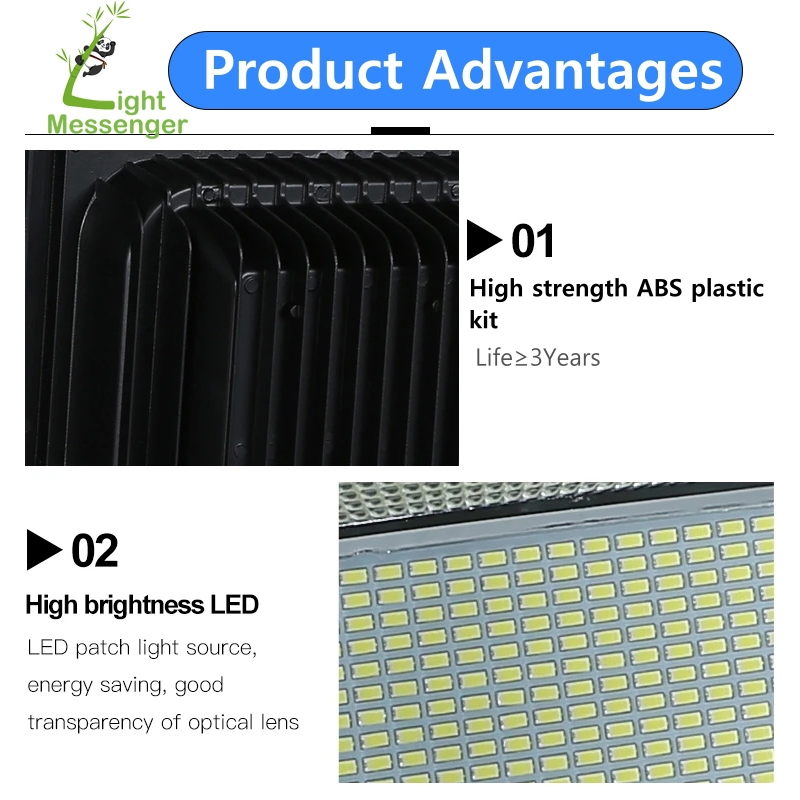 Light Messenger Hot Sale Motion Sensor Security Solar 100W 200W Flood Lights Outdoor Parking Lot Garden Courtyard Court Waterproof IP65 LED Lighting for Garden
