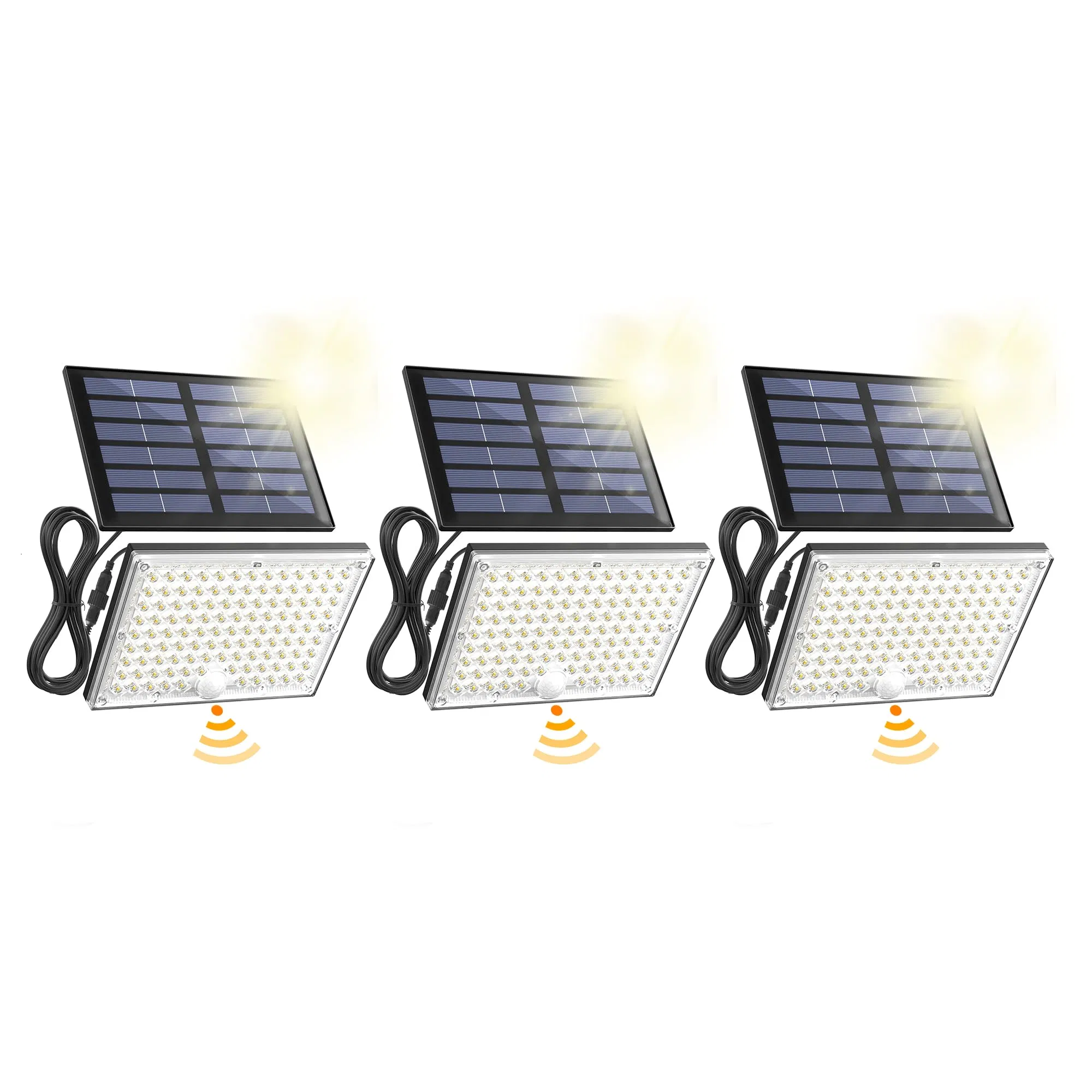 Solar Lights Outdoor, 2pack 448 LED Wall-Mounted Flood Light, Waterproof Solar Street Lights with Motion Sensor and Remote Control for Dusk-to-Dawn