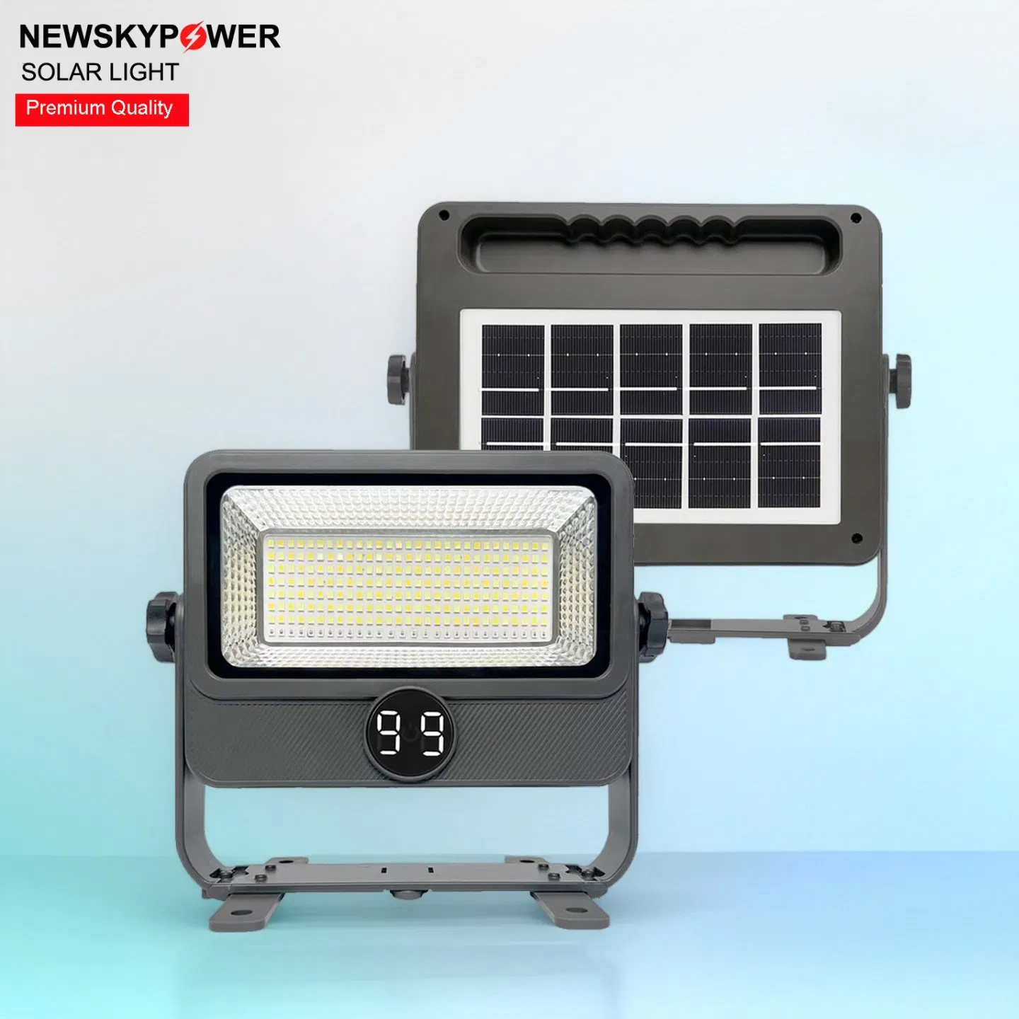 Jd-Y90 Emergency Torch Lamp LED Rechargeable Floodlight 70W 90W with Solar Panel for Camping Night Market