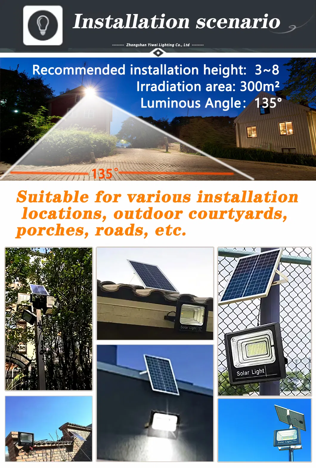 Ultra Bright Solar Flood Light with Adjustable 120° Beam Angle