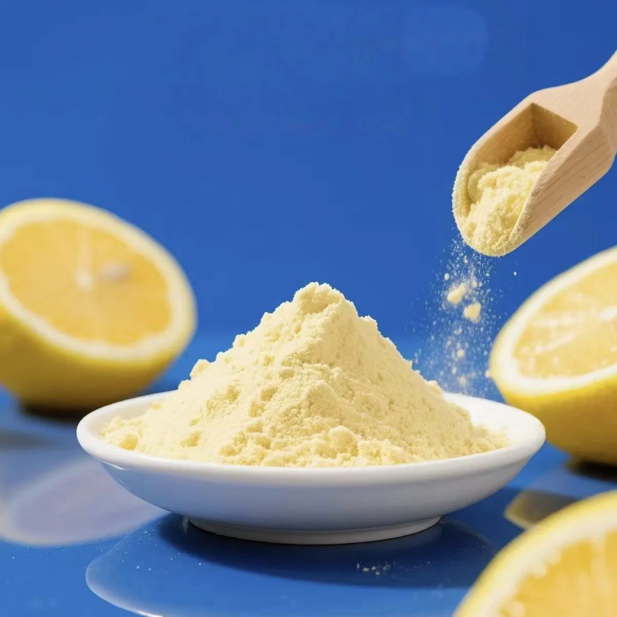 مسحوق الليمون المجفف بالتجميد من مواد طبيعية نقية، يُرى عادةً في بار الوجبات الخفيفة الغربية وبار الشاي