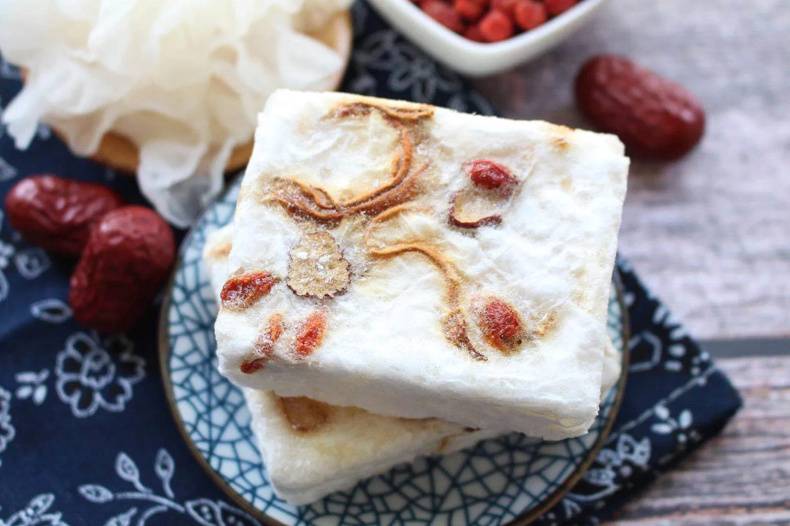مكعب حساء فطر أبيض مجفف بالتجميد، حساء فوري، مرق فطر أبيض