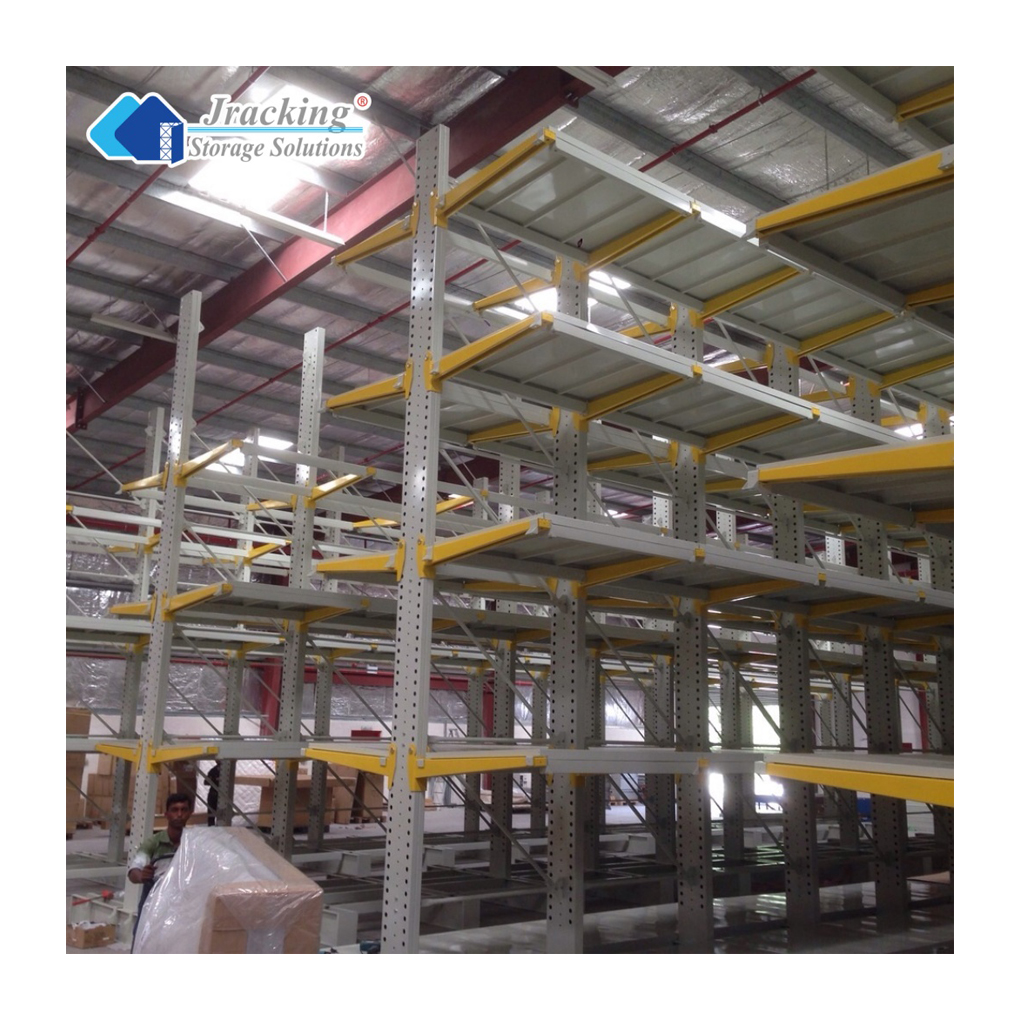 5 Layer Steel Pipe Rack Stacking Warehouse Racks Double Side Heavy Duty Cantilever Racking Durable Galvanized Outdoor Use for