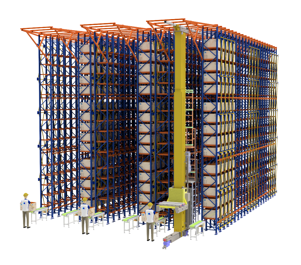 Labor Saving ASRS Customized Automatic Storage Retrieval Racking Systems