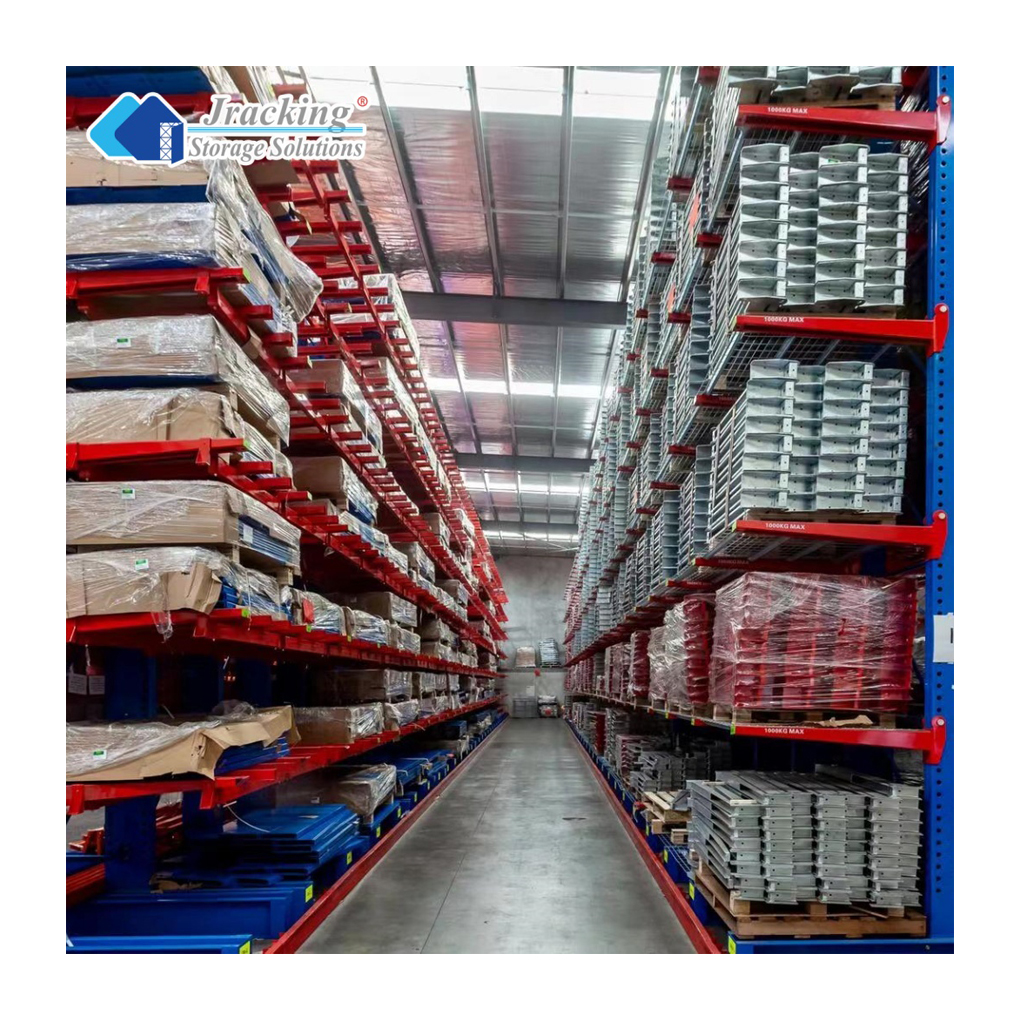 Jracking CE Certified Industrial Warehouse Storage Shelf Heavy-Duty Cantilever Racking System for Steel Tube Storage