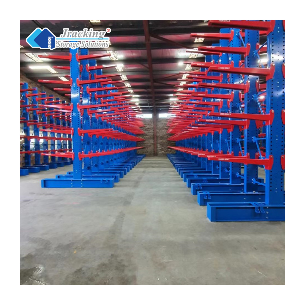 Steel Heavy Duty Vertical Storage Rack CE Certified Cantilever Racking System for Wood Processing Plant Indoor/Outdoor Use