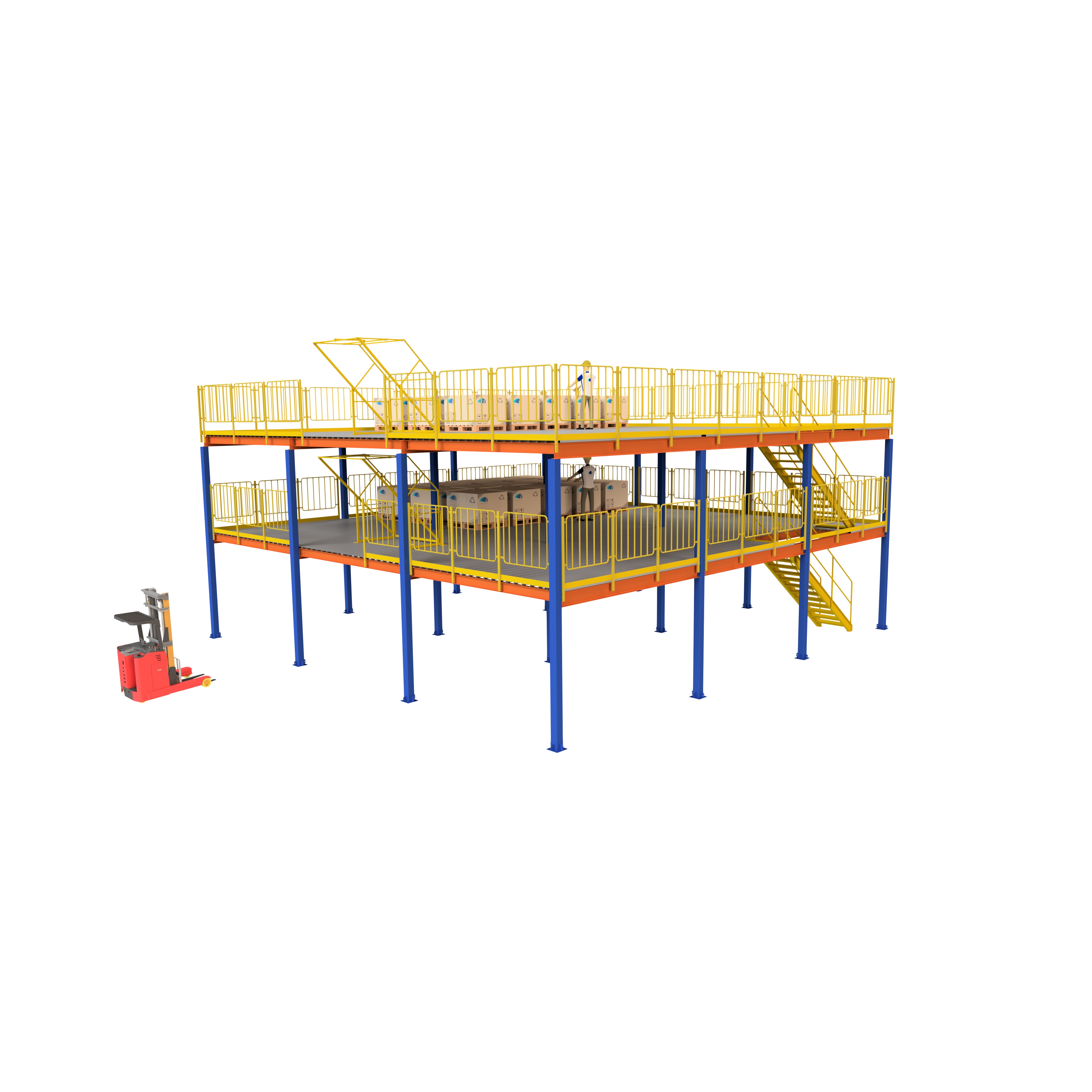 Wholesale Multi-Level Steel Platform Warehouse Storage Racks Powder Coating Finish Floor Mezzanine Stacking Racks & Shelves