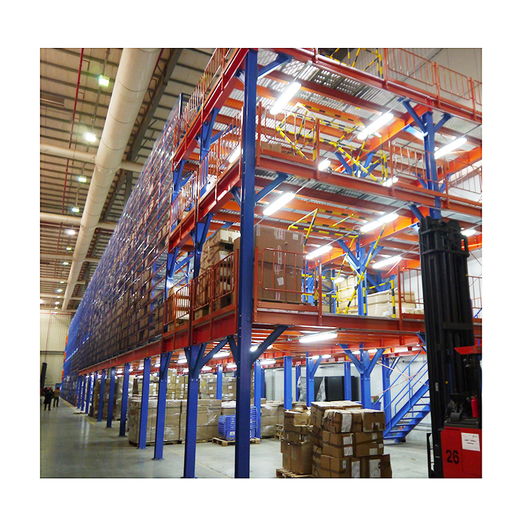 Warehouse Mezzanine Platform with Safety Pallet Gate