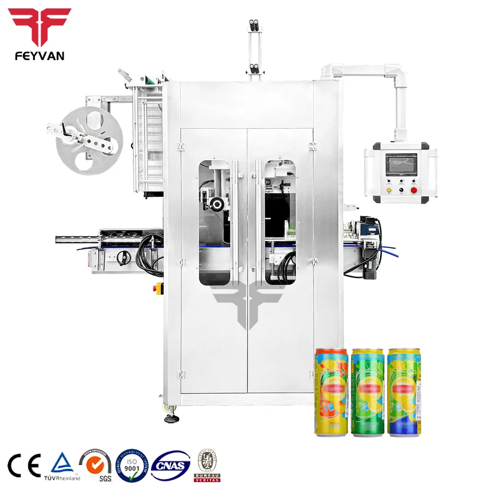 Precision Automatic Beer Can Shrink Sleeve Labeling Machine with Long Service Life