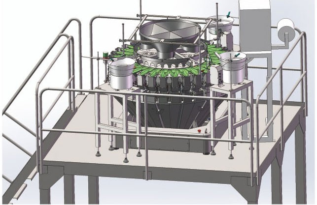 Versatile 32 Head Multihead Weigher Mixing Counting and Automatic Food Packaging System