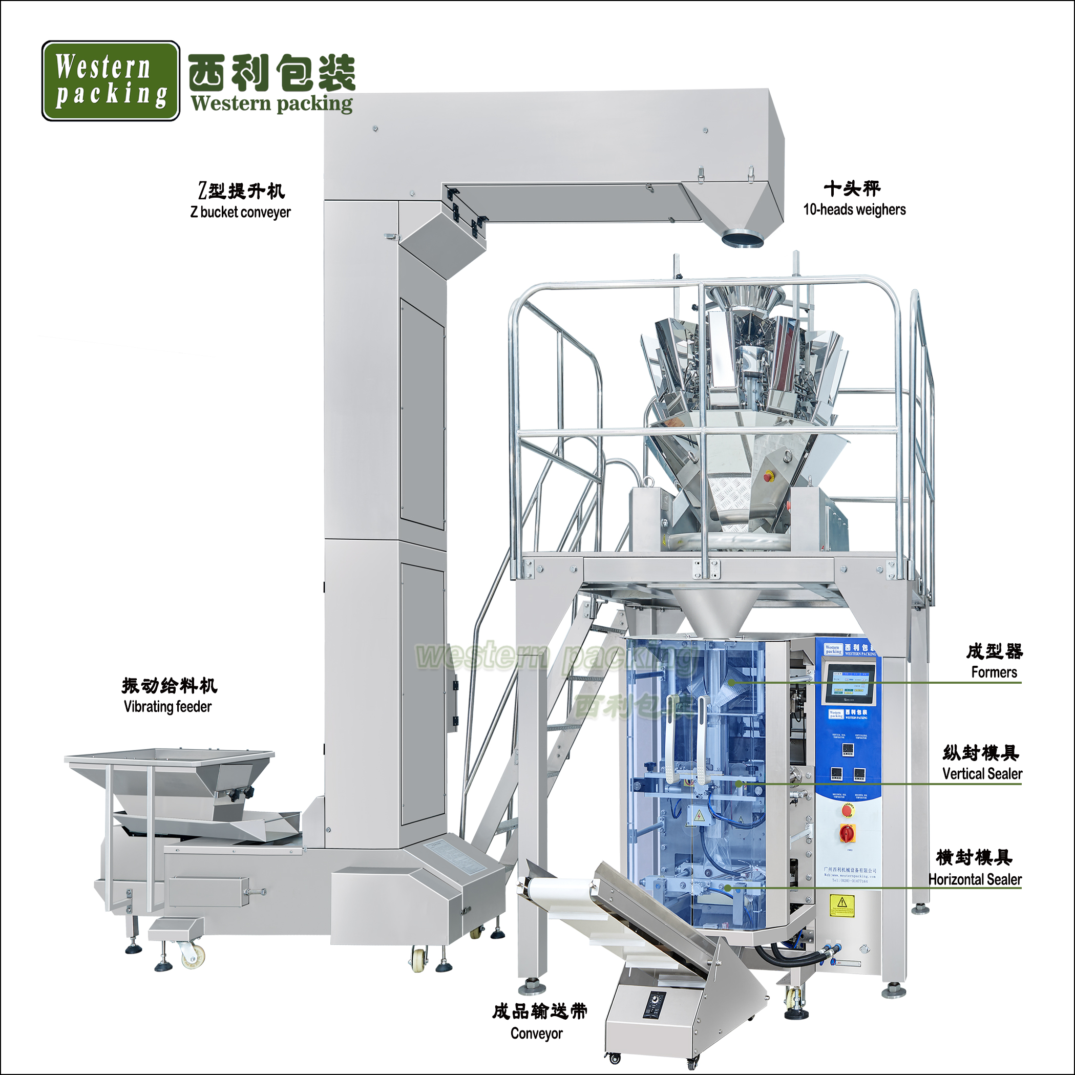Automatic Snacks Packing Machine Granule Vffs Vertical Packing Machine Multihead Weigher