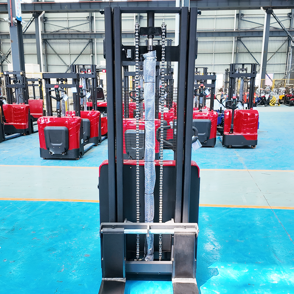 High Performance 1.5 Ton Walkie Electric Stacker 48V System Battery Powered Pallet Lifter With Specialized Drive Wheel