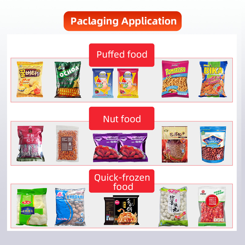 Packaging Machine for Puffed Snacks: Nitrogen-Filled Weighing, Filling, and Sealing Machine for Popcorn, Potato Chips, French Fries, and Nuts