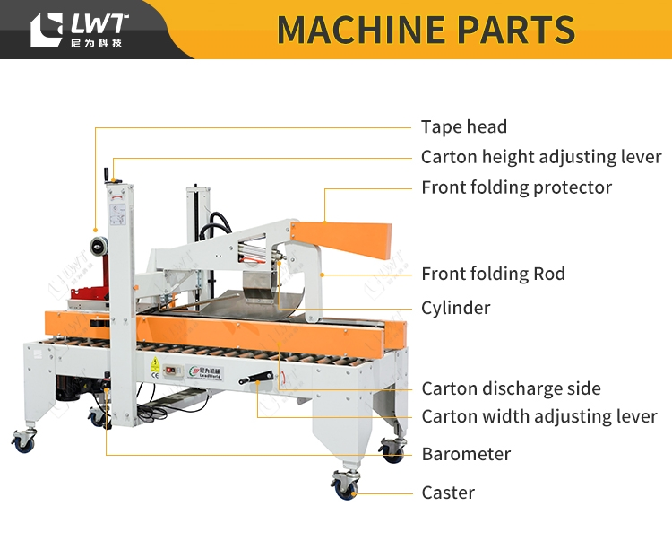 Lwt Automatic Packaging Top Bottom Tape Carton Packing Line Sealing Machine Taping Flap Folding Box Case Sealer