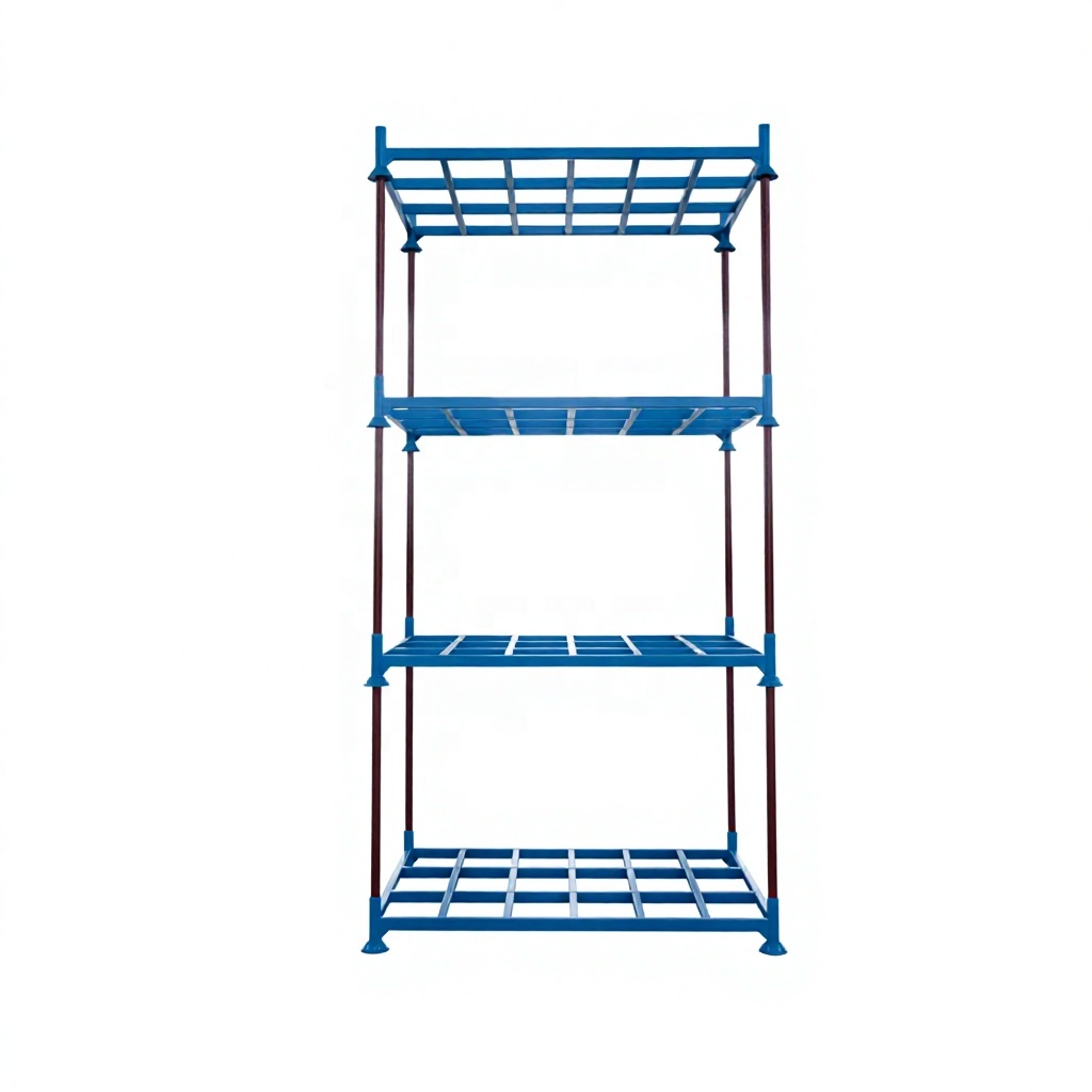 Steel 1000kg Load-Bearing Vertical Column Orifice Plate Stacker Heavy Full Pallet Racking